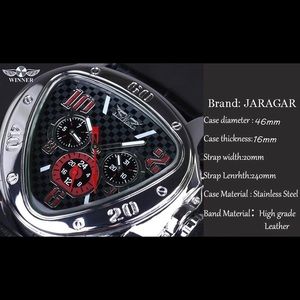 Triangle Jaragar Black Dial leather Band