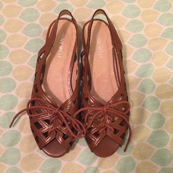 Nine West Peep Toe Flats - Picture 1 of 4