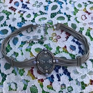 Chunky Choker w/ Rose quartz slice