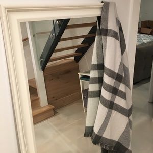 Long Grey and White Scarf Wrap