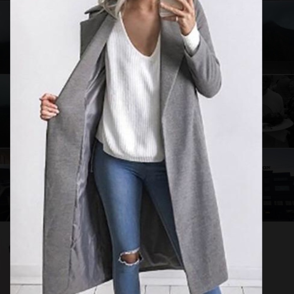 Long Grey Trench Coat
