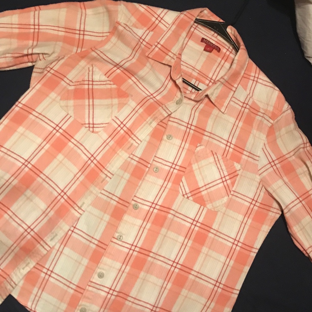 Coral and Cream Flannel