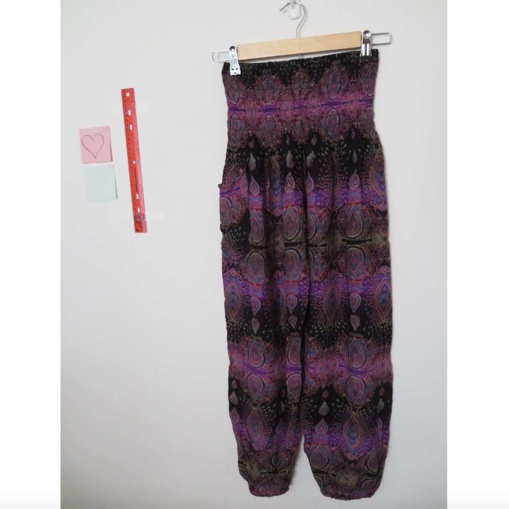 Black and Purple Printed Pants