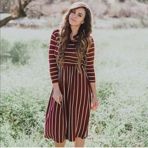Burgundy Midi dress