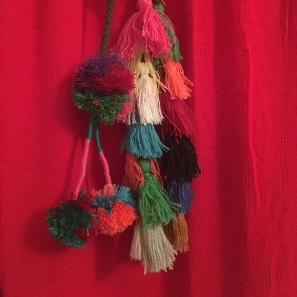 Off the shoulders dress / tunic with pompon tassel - Picture 5 of 7