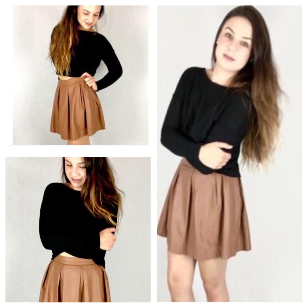 Nikki's Pleated Leather Skirt - Picture 1 of 7