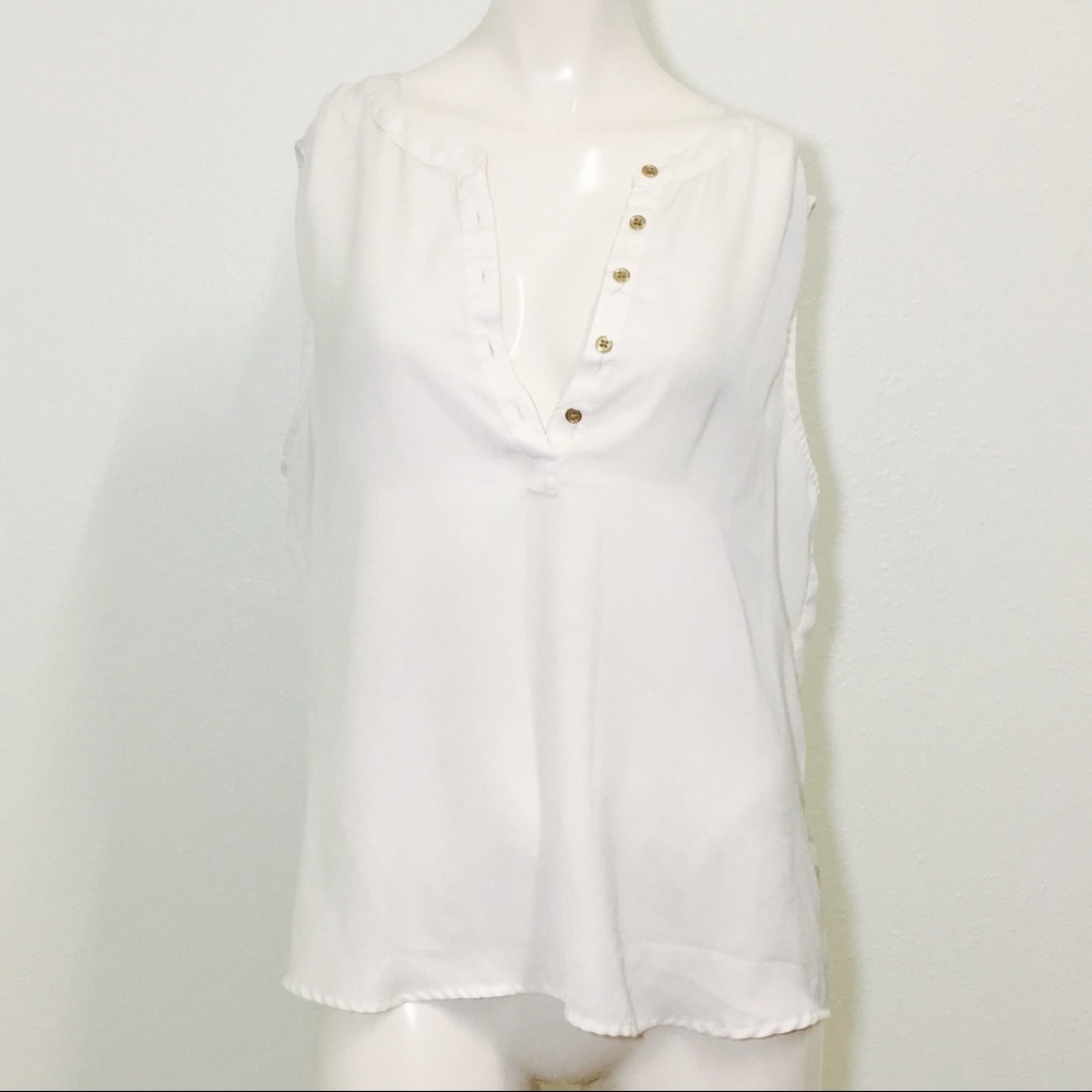 212 Collection White Gold Button Blouse!