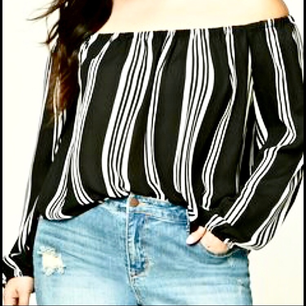 Plus Size Forever 21 Long Sleeve Off Shoulder Top