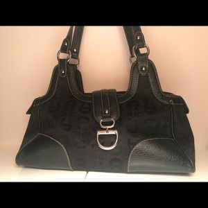 Etienne Aigner Black Shoulder Bag with Silver Clip