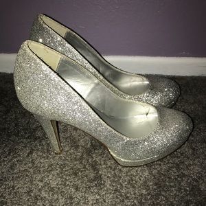 Silver Glitter High Heels!!