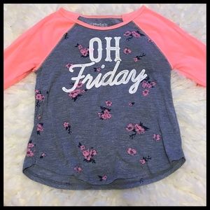 Girls size Sml(7/8) Mudd 3/4 sleeve top