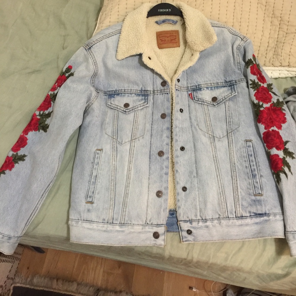 Levi's denim trucker embroidered jacket