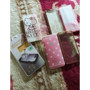 (6) iPhone 6 Phone Cases + Glass Screen Protector