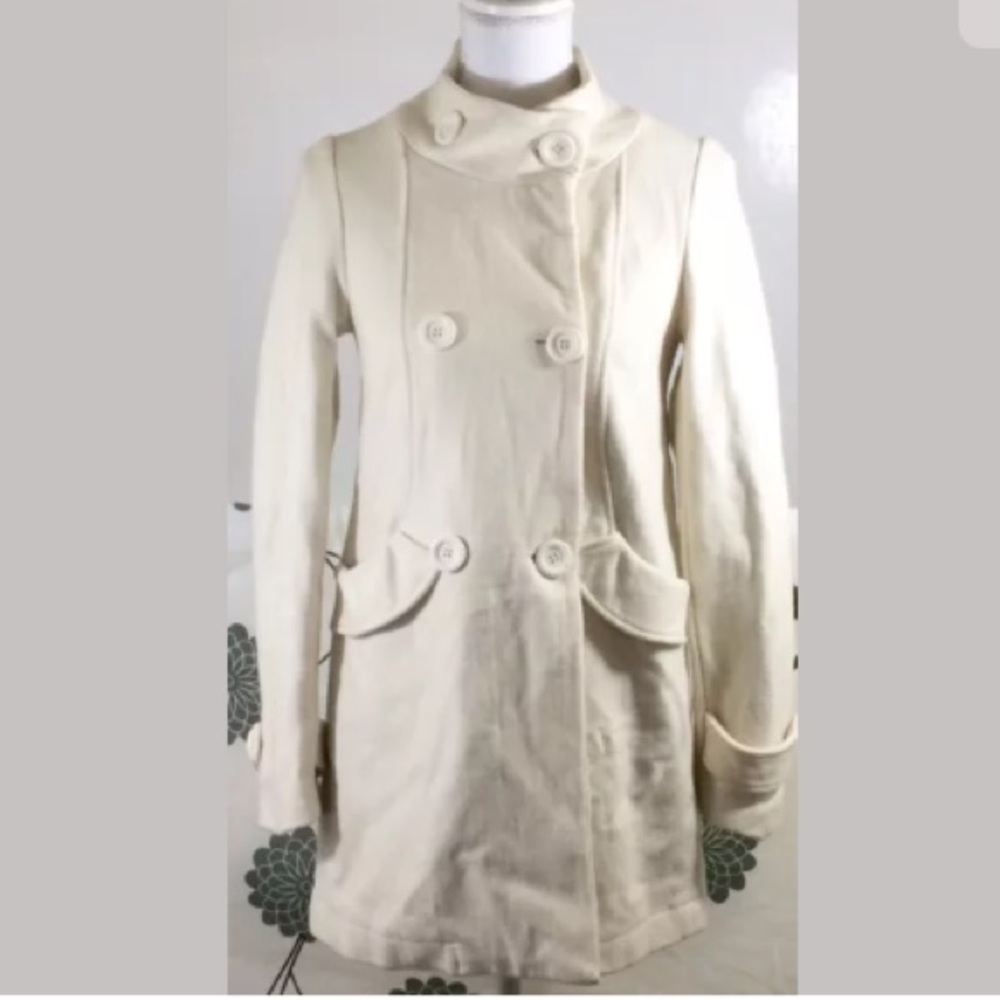 Flying Tomato Beige Long Peacoat M