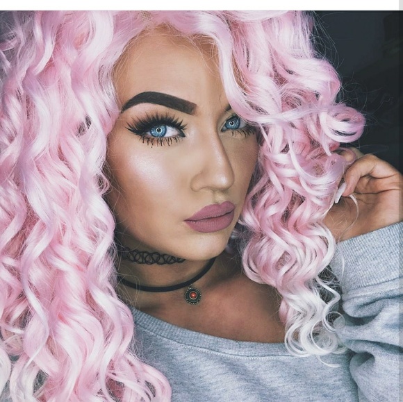 Pink White Tip Beauty Lacefront Wig 22-24inches main image 4