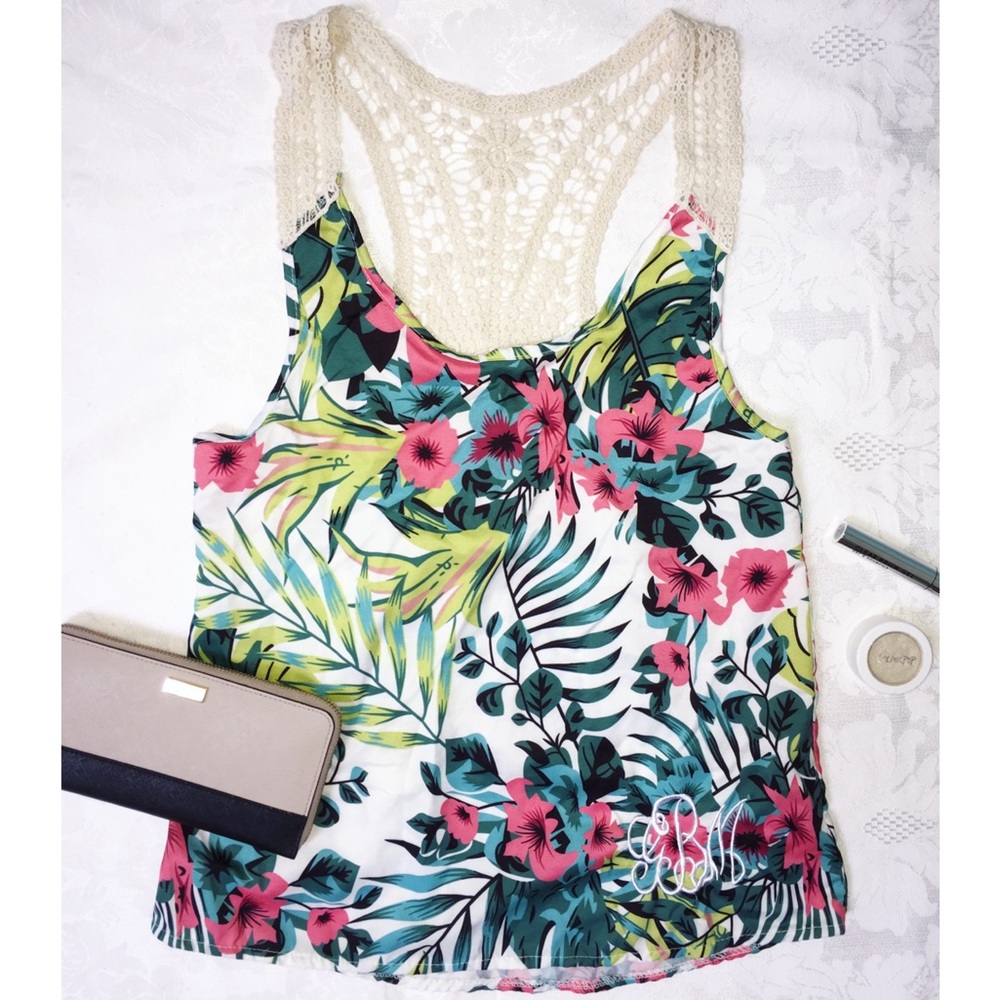 NWOT Floral Lace Tank