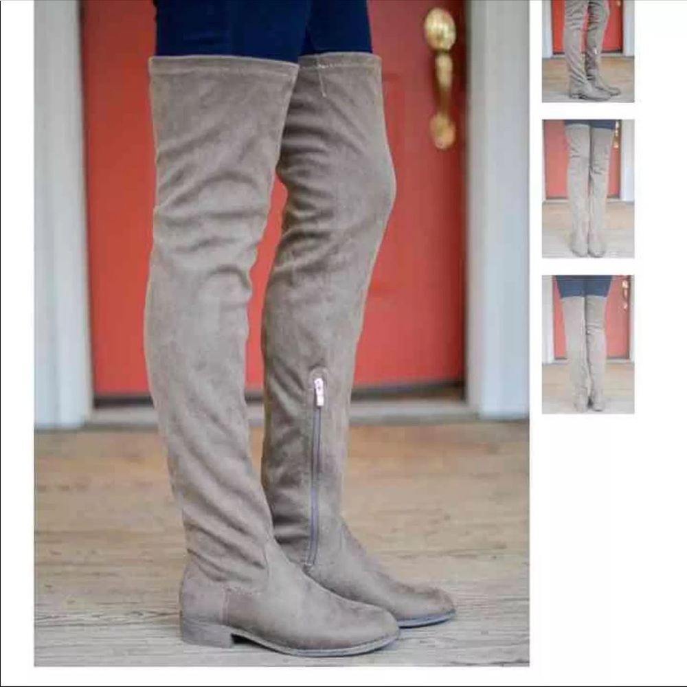 Boutique grey thigh high boots