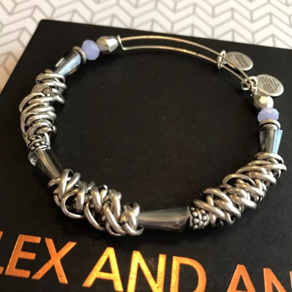 NEW Alex And Ani Silver & Beaded Bracelet