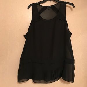 Black see through peplum tank top
