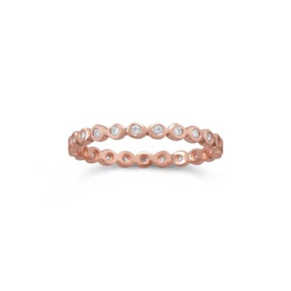 14 Karat Rose Gold Plated Eternity Ring