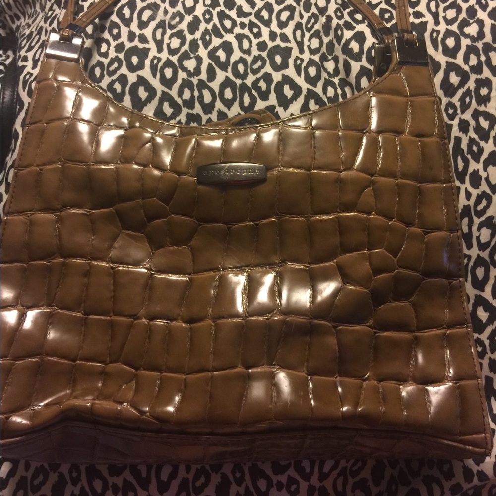 Apostrophe alligator skin type shoulder bag.