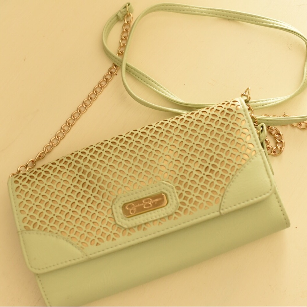 Jessica Simpson Evening Bag Gold & Green