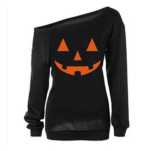 Halloween, slouchy, off the shoulder light sweater