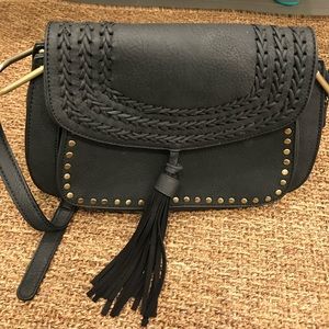 Cute black tassel satchel in excellent condition