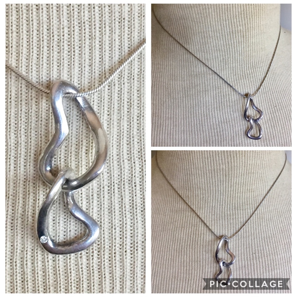 WHITE ICE Sterling silver necklace 925 Diamond