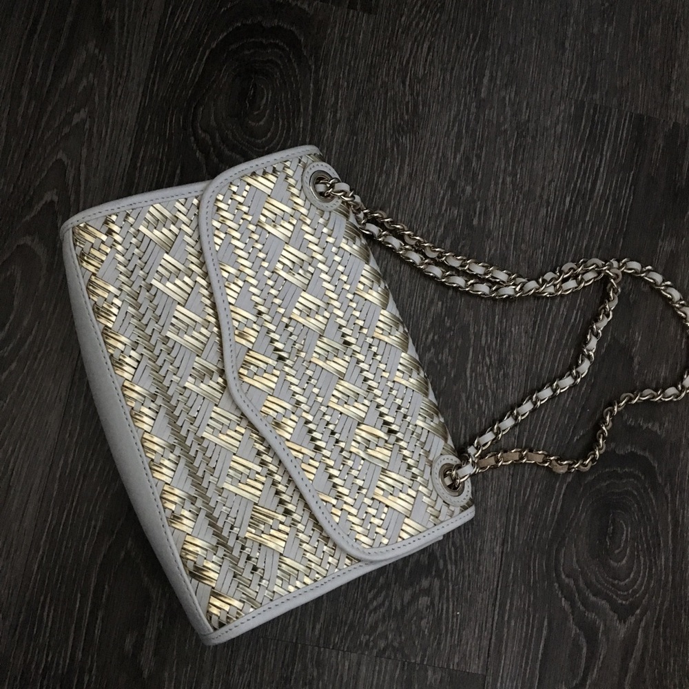 Rebecca Minkoff gold and white shoulder bag
