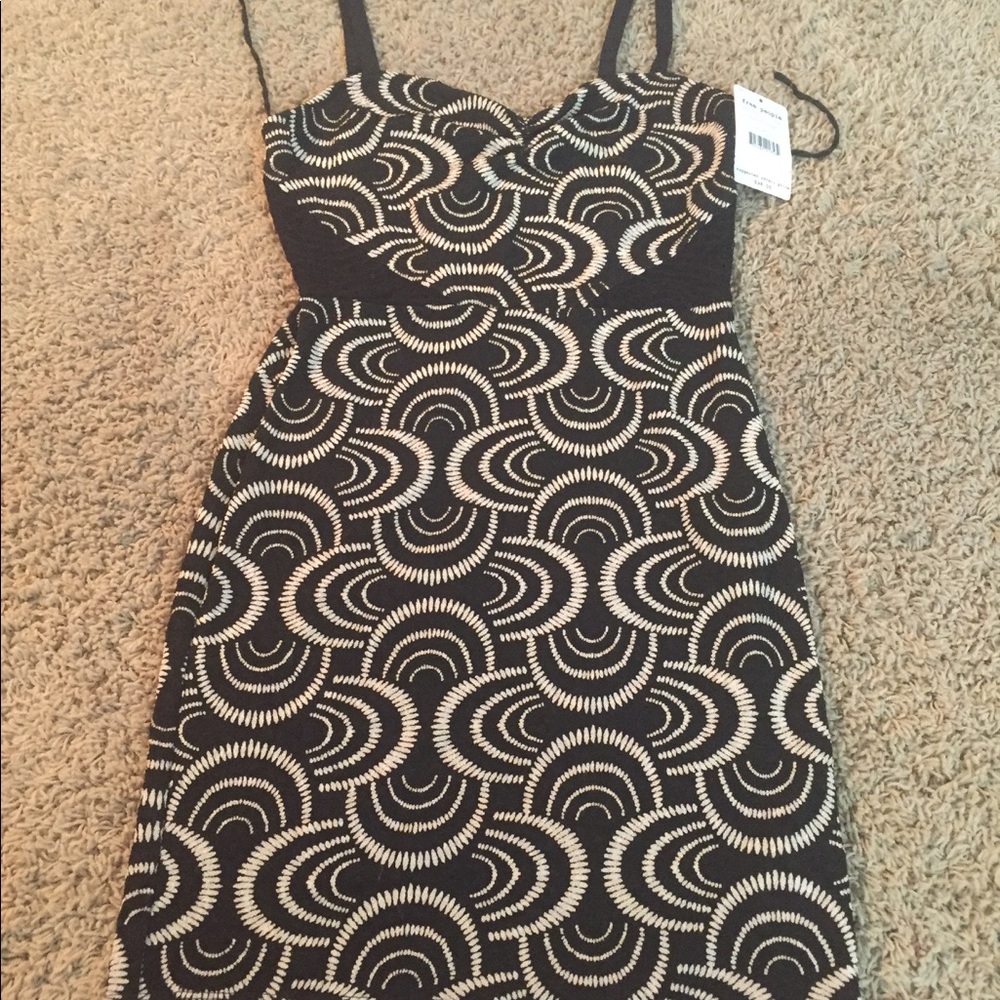 Free People Mini Dress Black Small New Tight Women