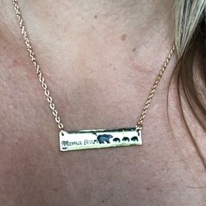 Gold Mama Bear Necklace