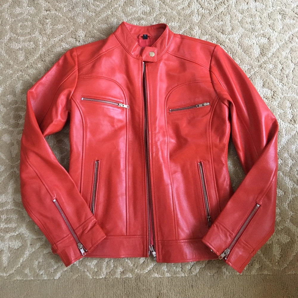Leather motorcycle jacket