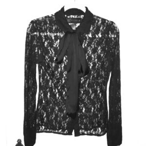 Kardashian Kollection Black Lace Blouse