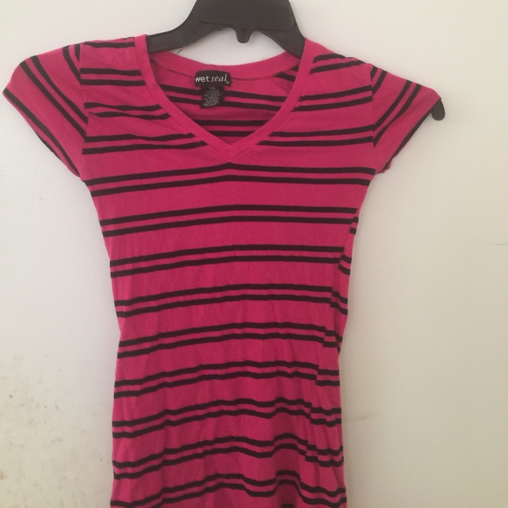 Stripped pink and black shirt