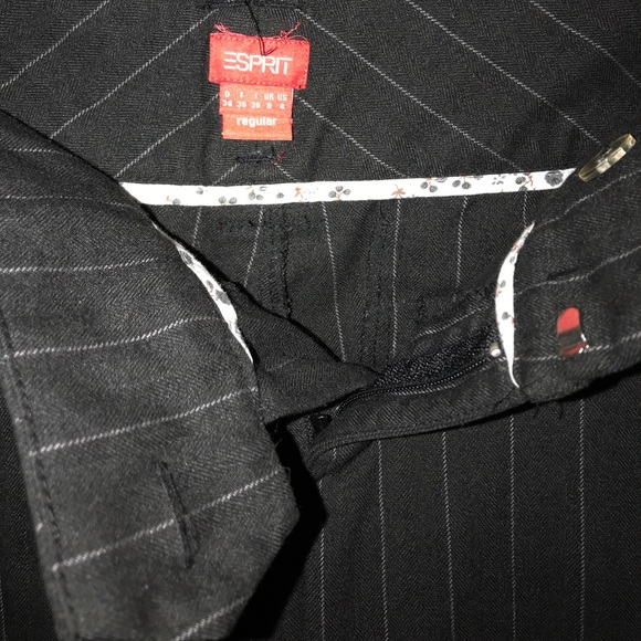 Size 4 - Esprit dark grey pinstriped pants.Stylish - Picture 2 of 4