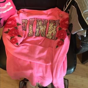 NOT FOR SALE VS Pinks sweatshirt bling&embroidery