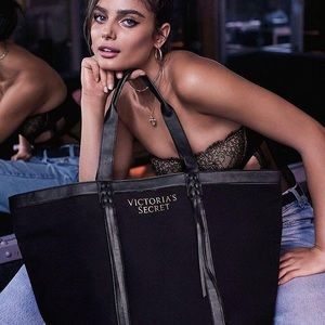 NWT Victoria’s Secret Black Fringe Tote