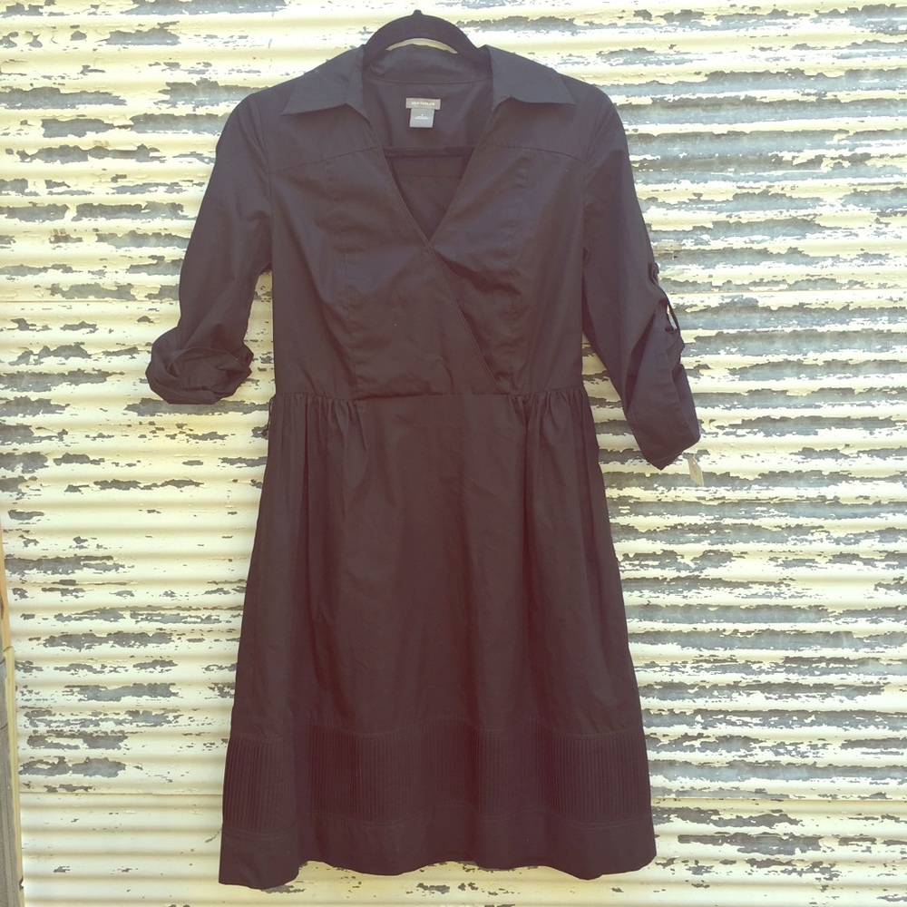 Black Shirt Dress Ann Taylor Size 2
