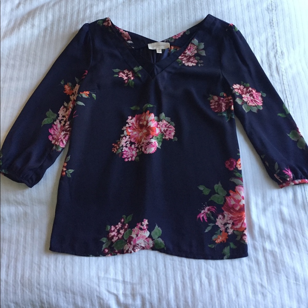 Skies are Blue navy floral blouse