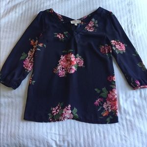 Skies are Blue navy floral blouse