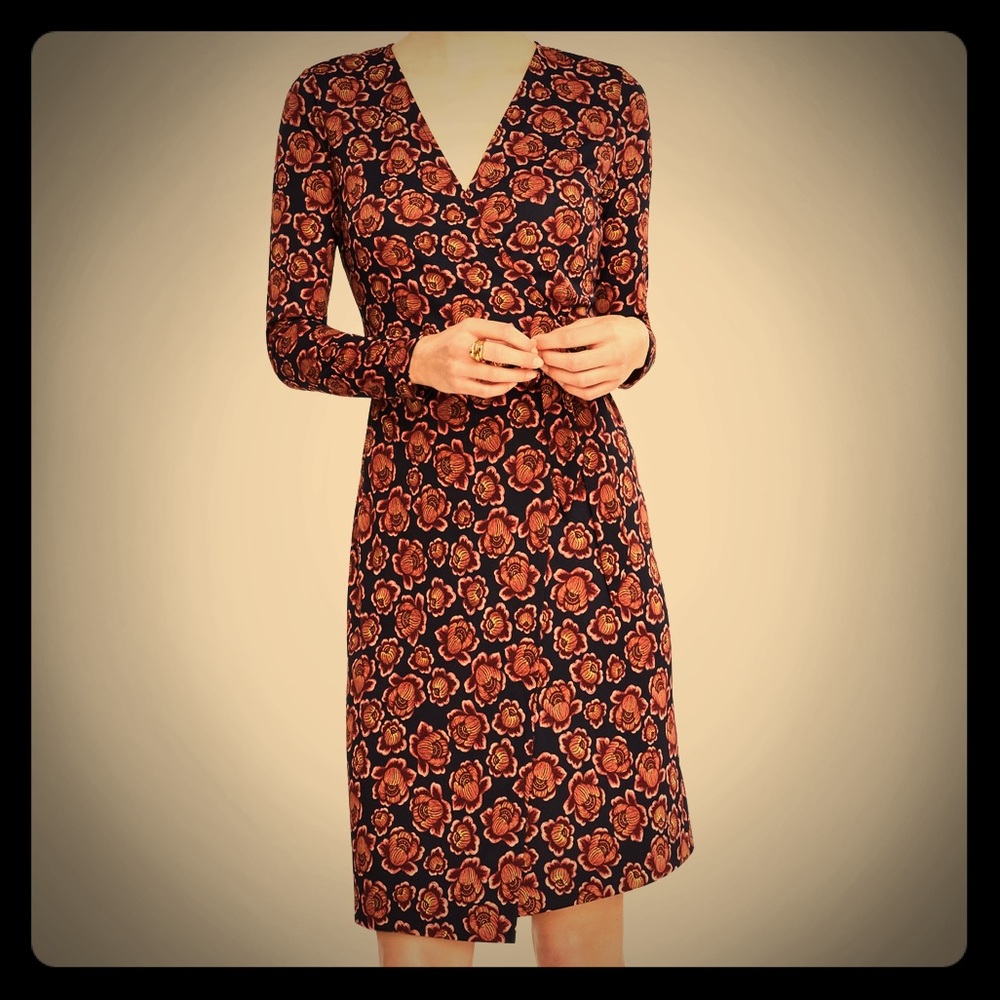 NWT Ann Taylor Blooms Matte Jersey Wrap Dress
