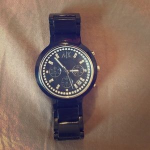 Armani Exchange Black and silver watch.