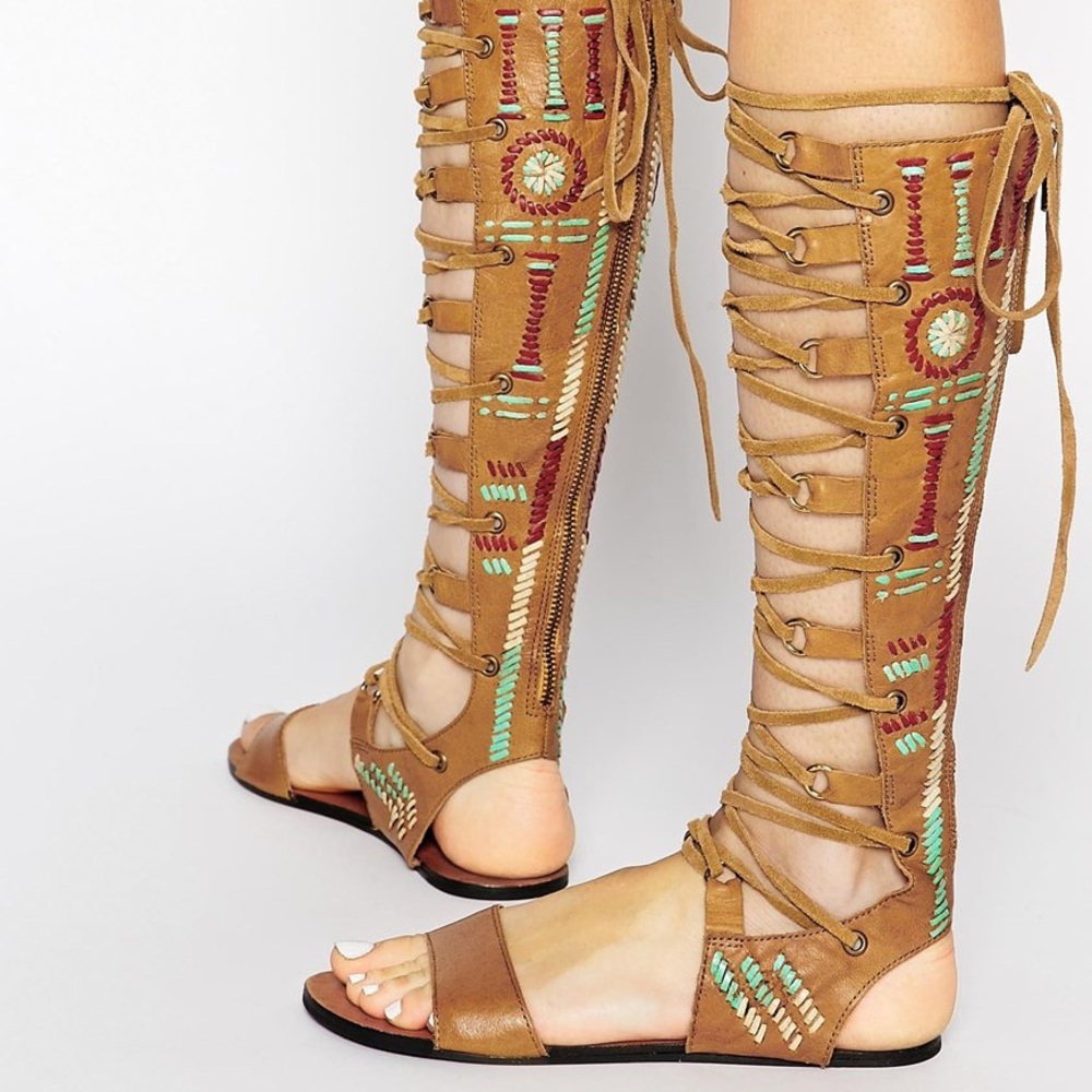Free People Hand Stitched Gladiator Sandals