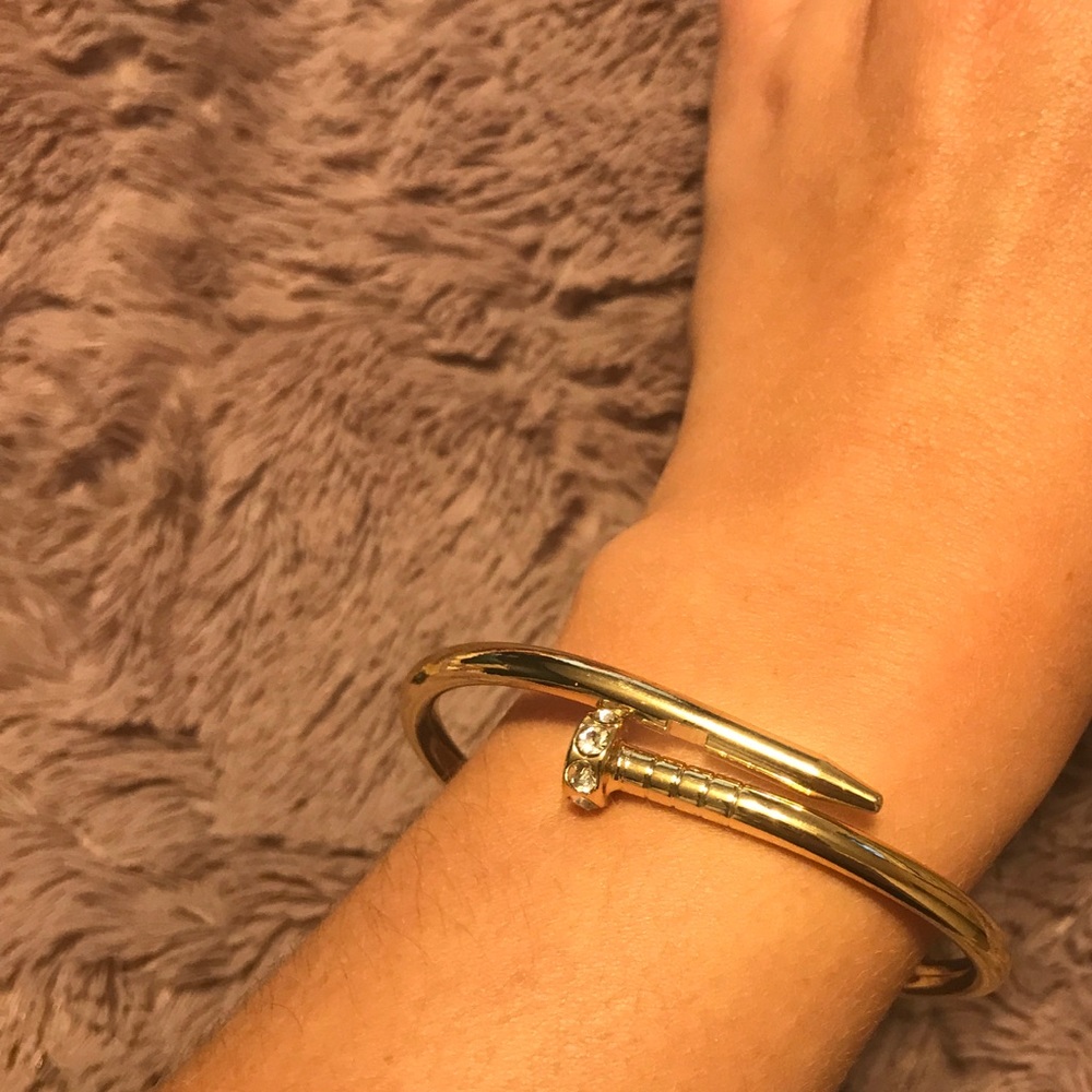NWT Sterling Forever Gold Nail Bracelet