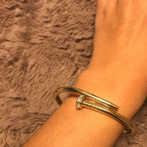 NWT Sterling Forever Gold Nail Bracelet