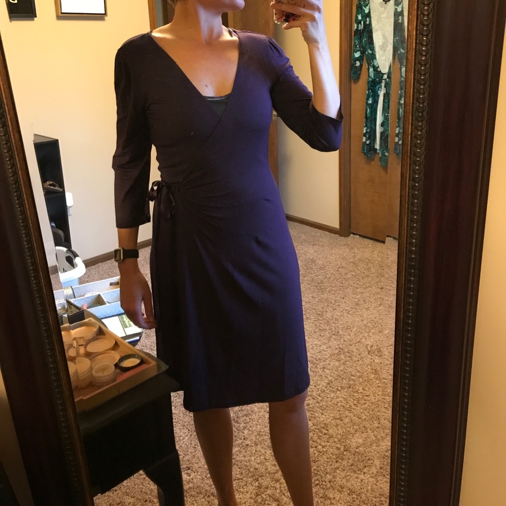 Plum/deep purple wrap dress