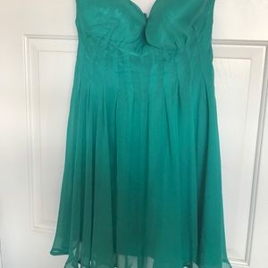 Turquoise strapless cocktail dress