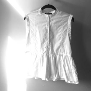 White Tibi Peplum Top