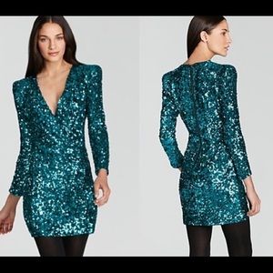 French Connection Teal Sequin Dress. Showstopper!